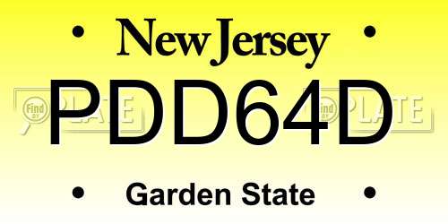 PDD64D New Jersey License Plate