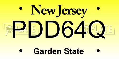 PDD64Q New Jersey License Plate