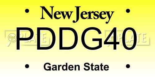 PDDG40 New Jersey License Plate