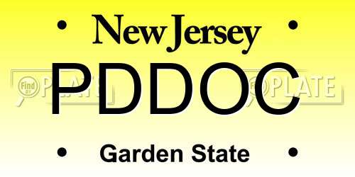 PDDOC New Jersey License Plate