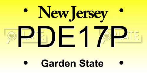 PDE17P New Jersey License Plate