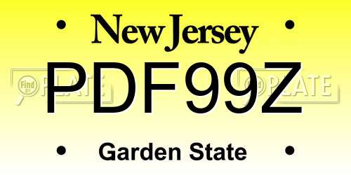 PDF99Z New Jersey License Plate