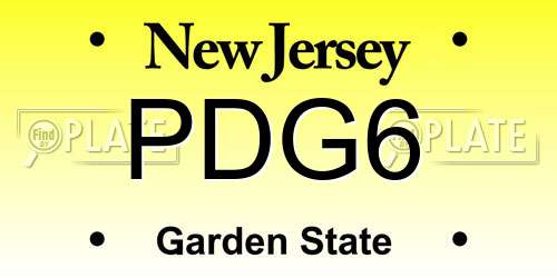 PDG6 New Jersey License Plate