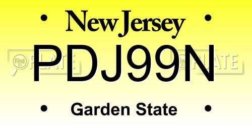 PDJ99N New Jersey License Plate