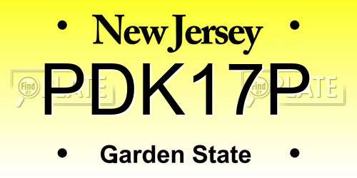 PDK17P New Jersey License Plate