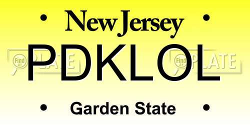 PDKLOL New Jersey License Plate