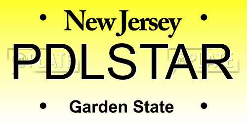 PDLSTAR New Jersey License Plate