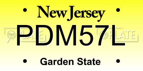 PDM57L New Jersey License Plate