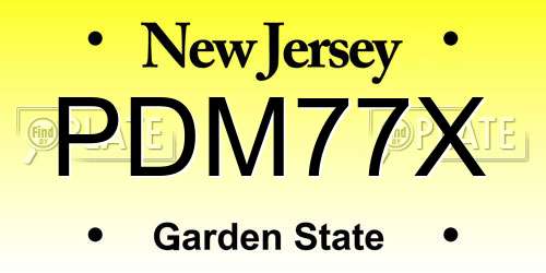 PDM77X New Jersey License Plate