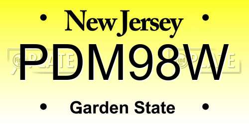 PDM98W New Jersey License Plate