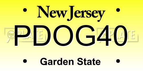 PDOG40 New Jersey License Plate