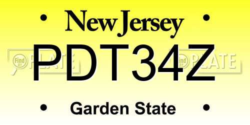 PDT34Z New Jersey License Plate