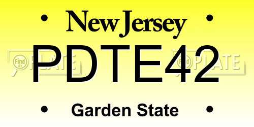 PDTE42 New Jersey License Plate
