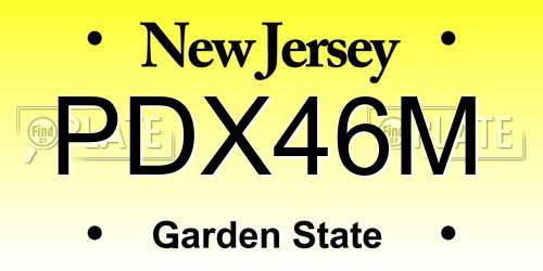 PDX46M New Jersey License Plate