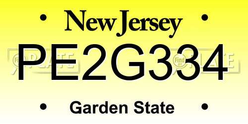 PE2G334 New Jersey License Plate