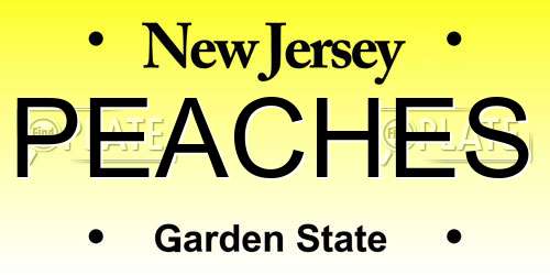 PEACHES New Jersey License Plate