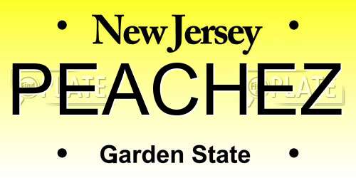 PEACHEZ New Jersey License Plate
