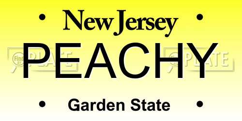 PEACHY New Jersey License Plate