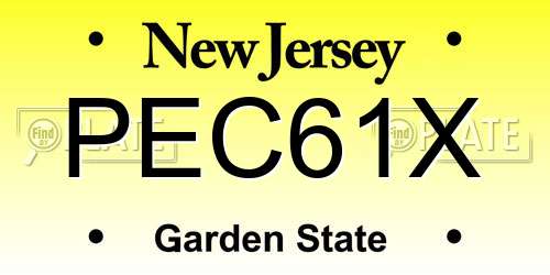 PEC61X New Jersey License Plate
