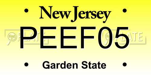 PEEF05 New Jersey License Plate