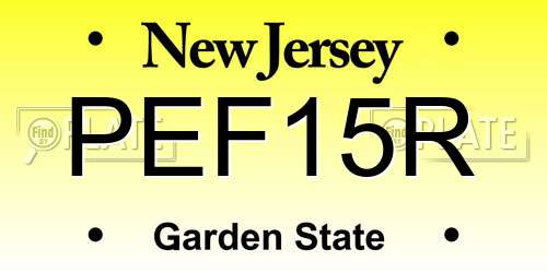 PEF15R New Jersey License Plate