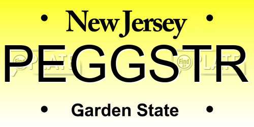 PEGGSTR New Jersey License Plate