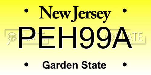 PEH99A New Jersey License Plate