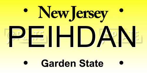 PEIHDAN New Jersey License Plate