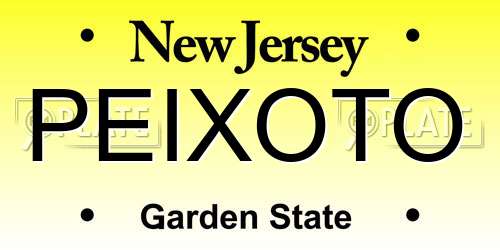 PEIXOTO New Jersey License Plate