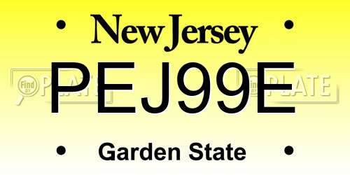 PEJ99E New Jersey License Plate