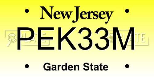 PEK33M New Jersey License Plate