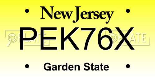 PEK76X New Jersey License Plate