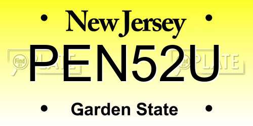 PEN52U New Jersey License Plate