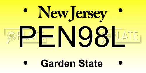 PEN98L New Jersey License Plate