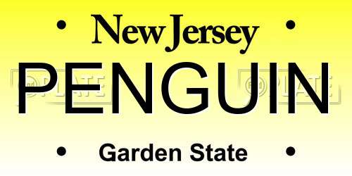 PENGUIN New Jersey License Plate
