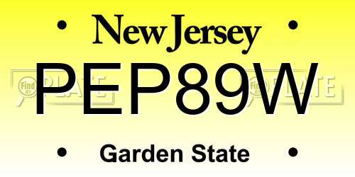 PEP89W New Jersey License Plate