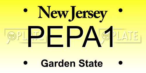 PEPA1 New Jersey License Plate