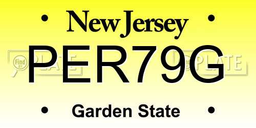 PER79G New Jersey License Plate