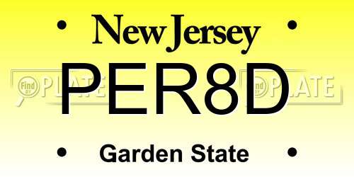 PER8D New Jersey License Plate