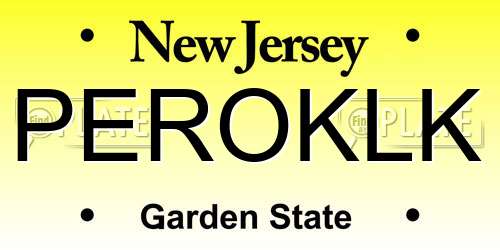 PEROKLK New Jersey License Plate