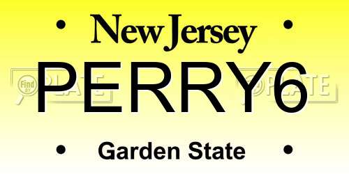 PERRY6 New Jersey License Plate