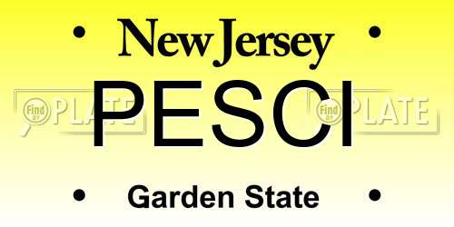 PESCI New Jersey License Plate