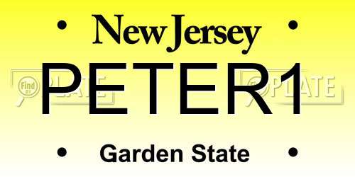 PETER1 New Jersey License Plate