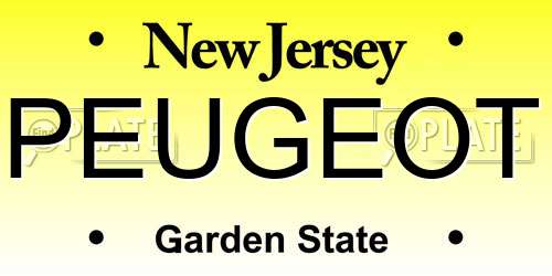 PEUGEOT New Jersey License Plate