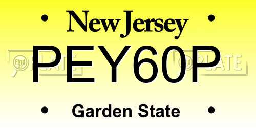 PEY60P New Jersey License Plate
