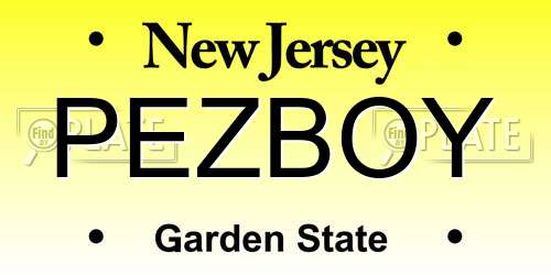 PEZBOY New Jersey License Plate