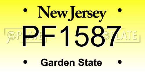 PF1587 New Jersey License Plate