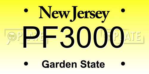 PF3000 New Jersey License Plate