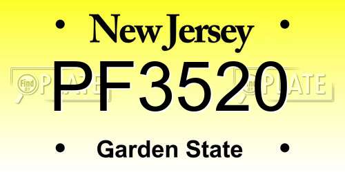 PF3520 New Jersey License Plate