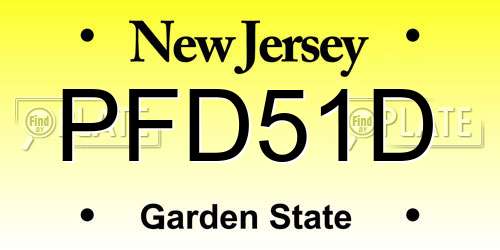 PFD51D New Jersey License Plate